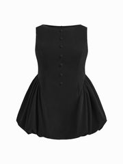 Velvet Boat Neck Ruffle Bubble Hem Mini Dress Curve & Plus