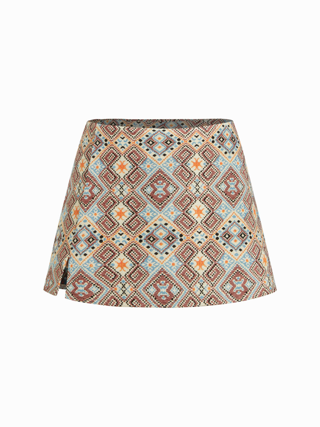 Jacquard Low Rise Floral Split Mini Skort