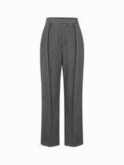 Wool-look Mid Rise Tapered Trousers