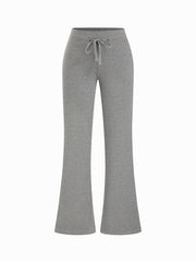Jacquard Mid Rise Striped Drawstring Straight Leg Sweatpants