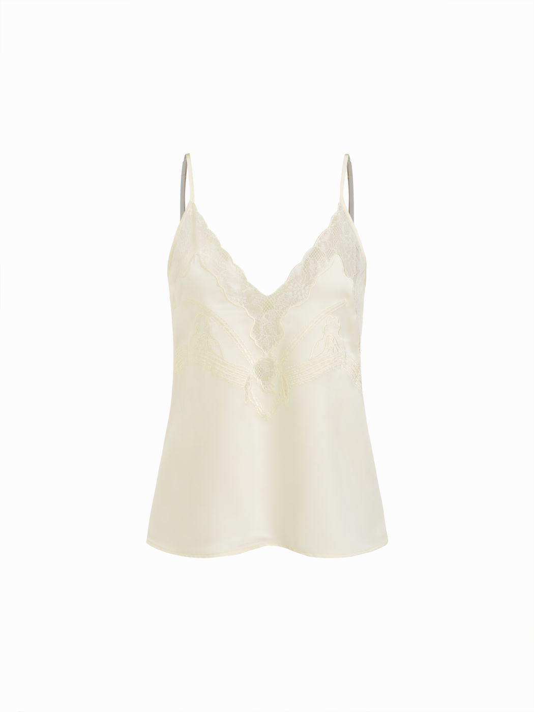 Satin V-neck Lace Cami Blouse