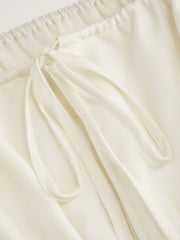 Jacquard Off-shoulder Long Sleeve Knotted Lace Up Corset Blouse