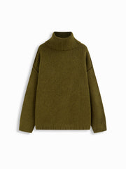 Knit Turtleneck Long Sleeve Oversized Top