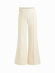 Low Rise Side Buckle Flared Trousers