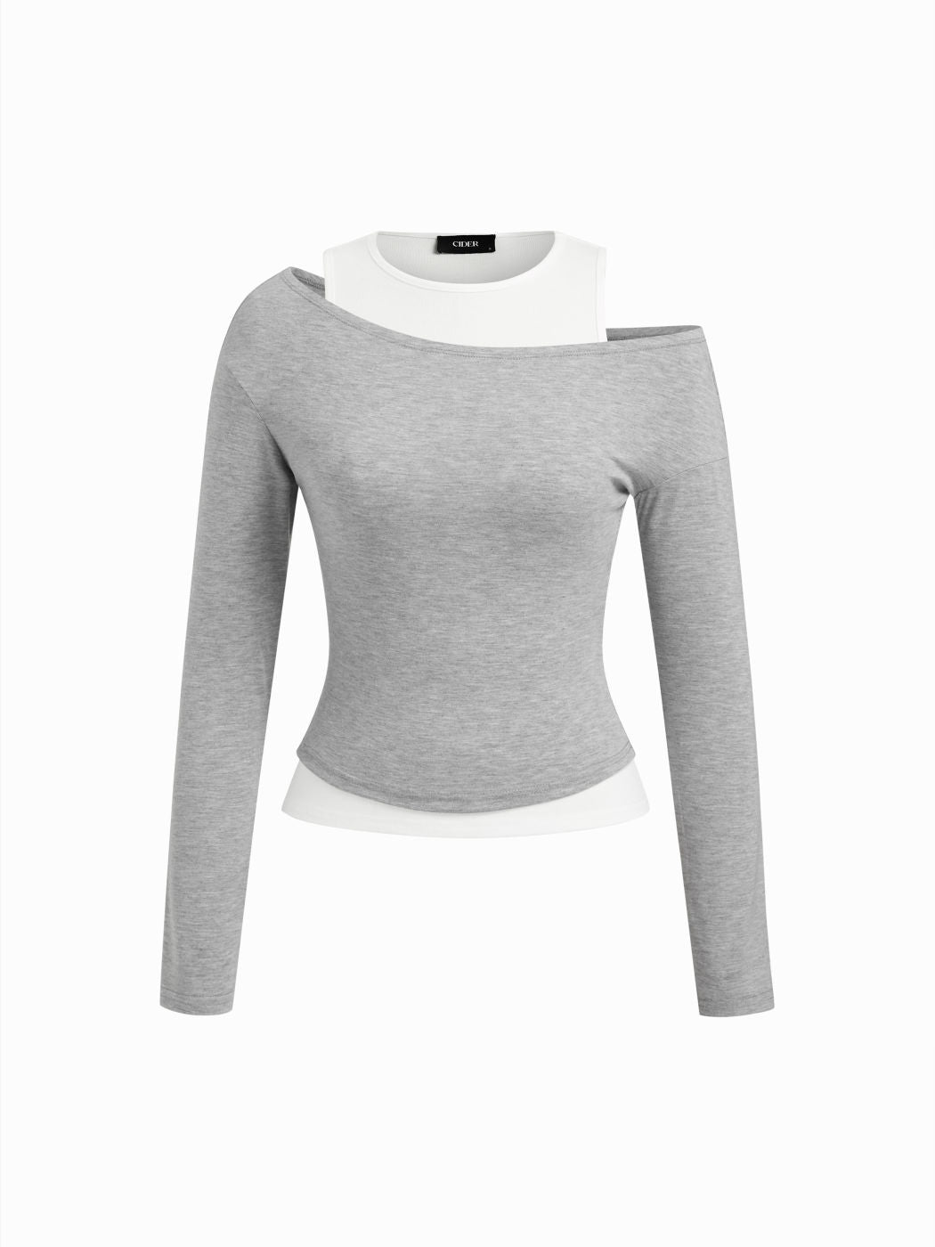 Two Pieces Solid Tank Top With Asymmetrical Neck Top