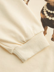 Cotton Cute Dachshund Graphic Oversized Tee Curve & Plus