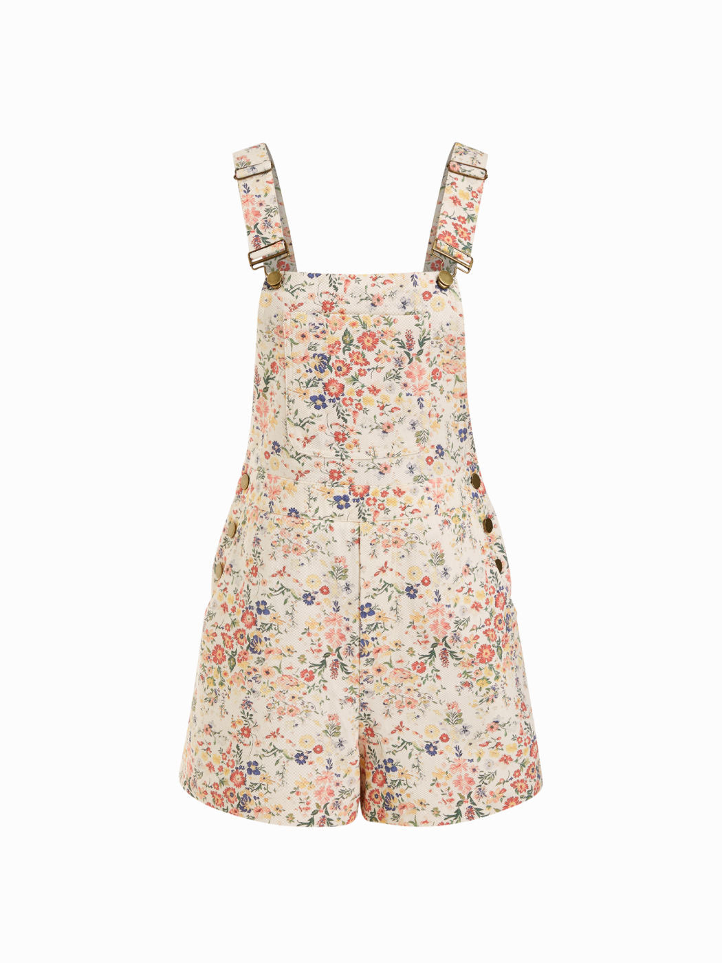Floral 100% Cotton Square Neck Metal Detail Romper