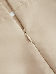 Mid Rise Zipper Maxi Skirt With Belt