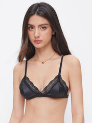 Solid Lace Bowknot Triangle Bralette