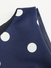 Boat Neck Polka Dot Cut Out A-line Mini Dress