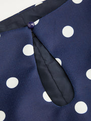 Boat Neck Polka Dot Cut Out A-line Mini Dress