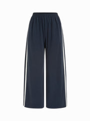 100% Cotton Mid Rise Colorblock Straight Leg Trousers