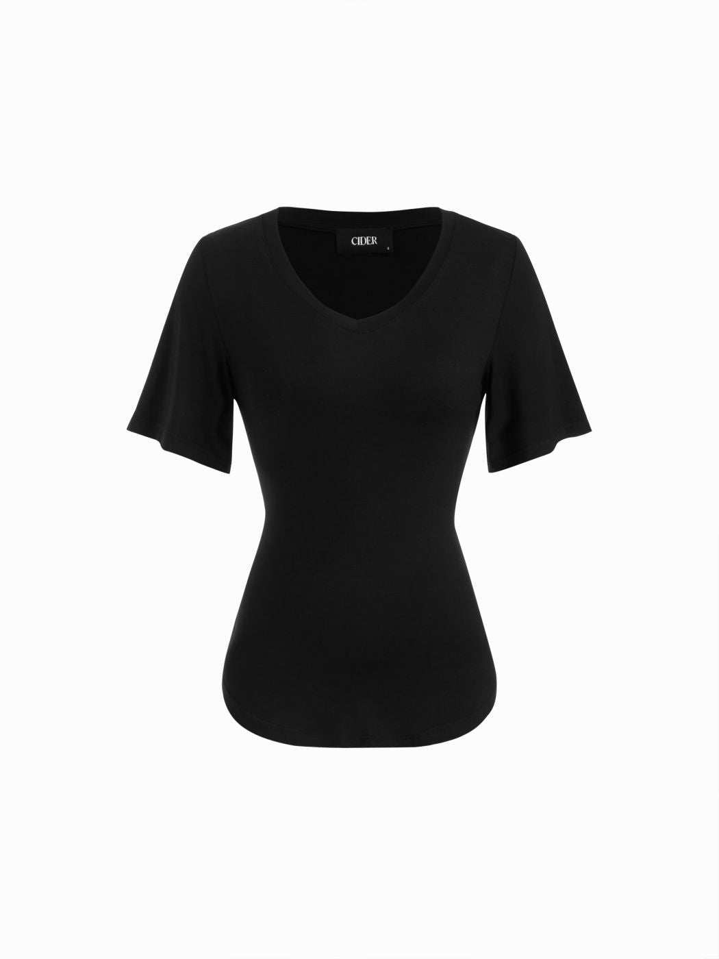 Jersey V-neck Button Cloak Sleeve Tee