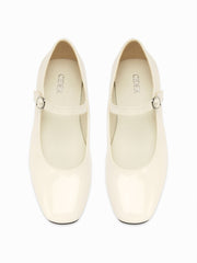 FAUX PATENT LEATHER MARY JANE FLATS