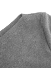 Cotton-blend Boat Neck Mid-length Sleeve Top