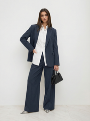 Notched Collar Oversized Blazer