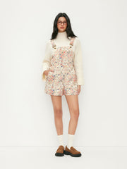 Floral 100% Cotton Square Neck Metal Detail Romper