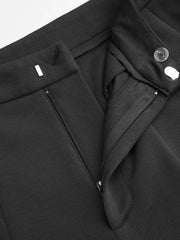 Mid Rise Zipper Flared Trousers