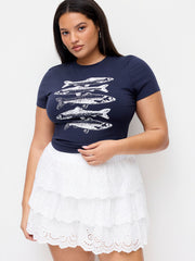 Sardine Graphic Short Sleeve Tee Curve & Plus