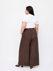 Mid Rise Metal Detail Wide Leg Trousers Curve & Plus