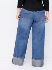 Mid-Rise  Straight Leg w/ Foldover Cuff Curve & Plus