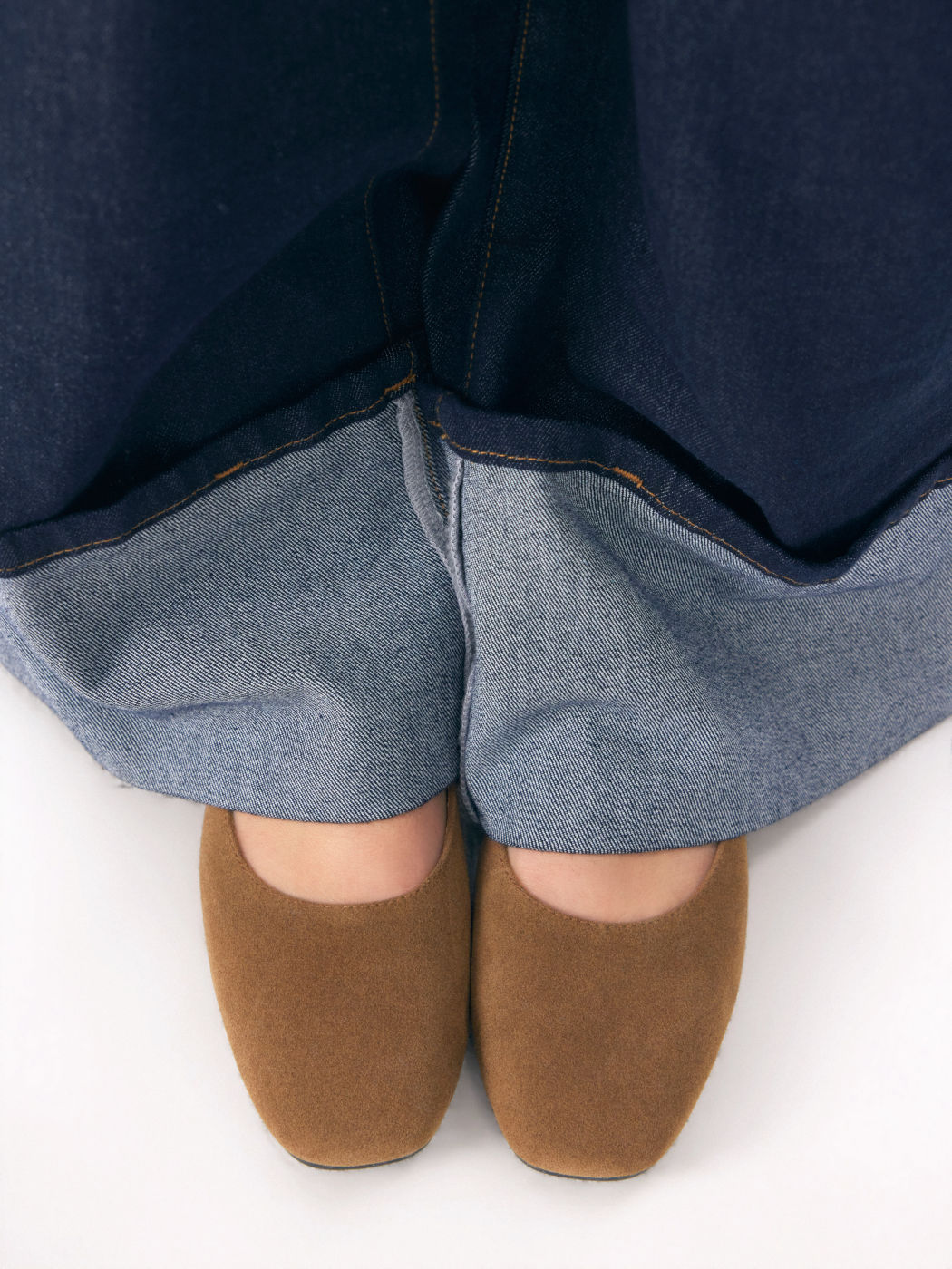 FAUX SUEDE SQUARE TOE BUCKLE MARY JANE FLATS