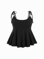 Cotton-blend Bowknot Cami Top Curve & Plus