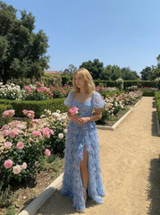 Mesh Sweetheart Floral Corset Detachable Layered Maxi Dress