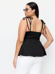 Cotton-blend Bowknot Cami Top Curve & Plus