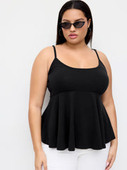 Cotton-blend Bowknot Cami Top Curve & Plus