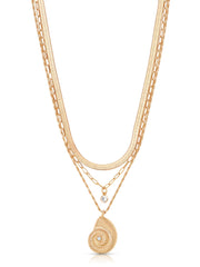 Nautilus Shell Pendant Layered Necklace
