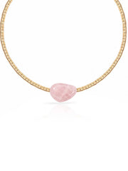 Beaded Rose Nugget Necklace