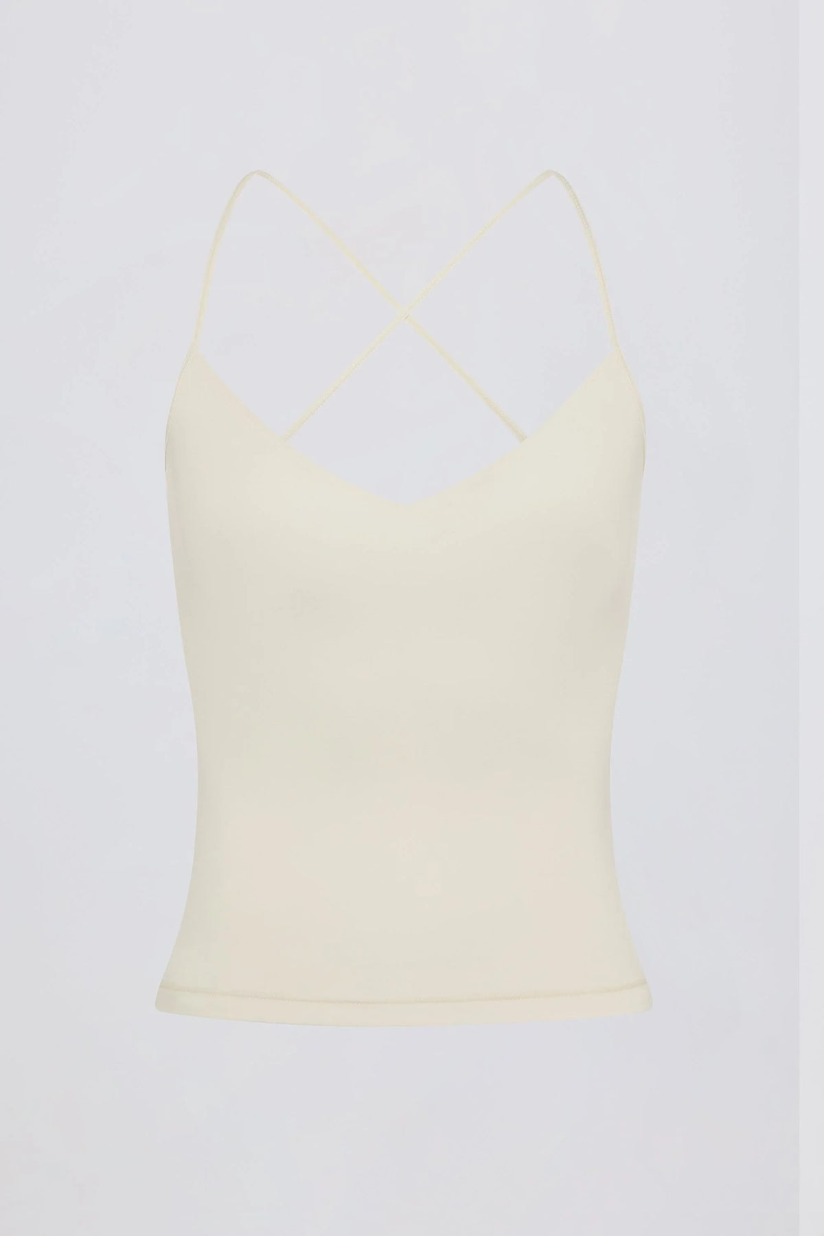 Cross-Back Tank Top In Cream