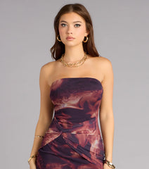 Twist And Tease Mesh Mini Dress