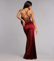Anya Sequin Beaded Satin Mermaid Dress
