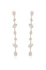 Falling Bezel Crystal Dangle Earrings