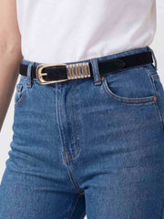 Metal Core Suede Belt