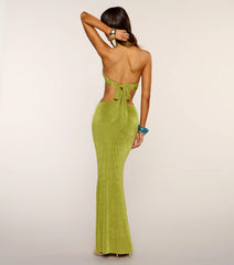 Polished Halter Bodycon Maxi Dress