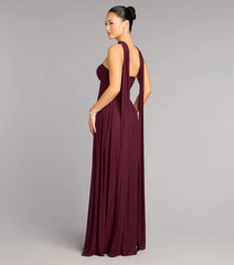 Rhea Mesh Strapless A-Line Dress With Scarf