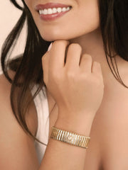 Ribbed Crystal Cuff