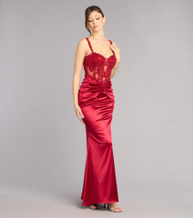 Tiffany Satin Beaded Corset Formal Dress