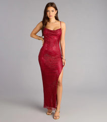 Virginia Rhinestone Fishnet Column Formal Dress