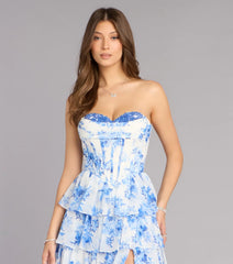 Amalia Floral Chiffon Formal Dress