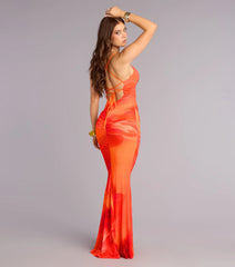 Amy Floral Rhinestone Mesh Formal Dress