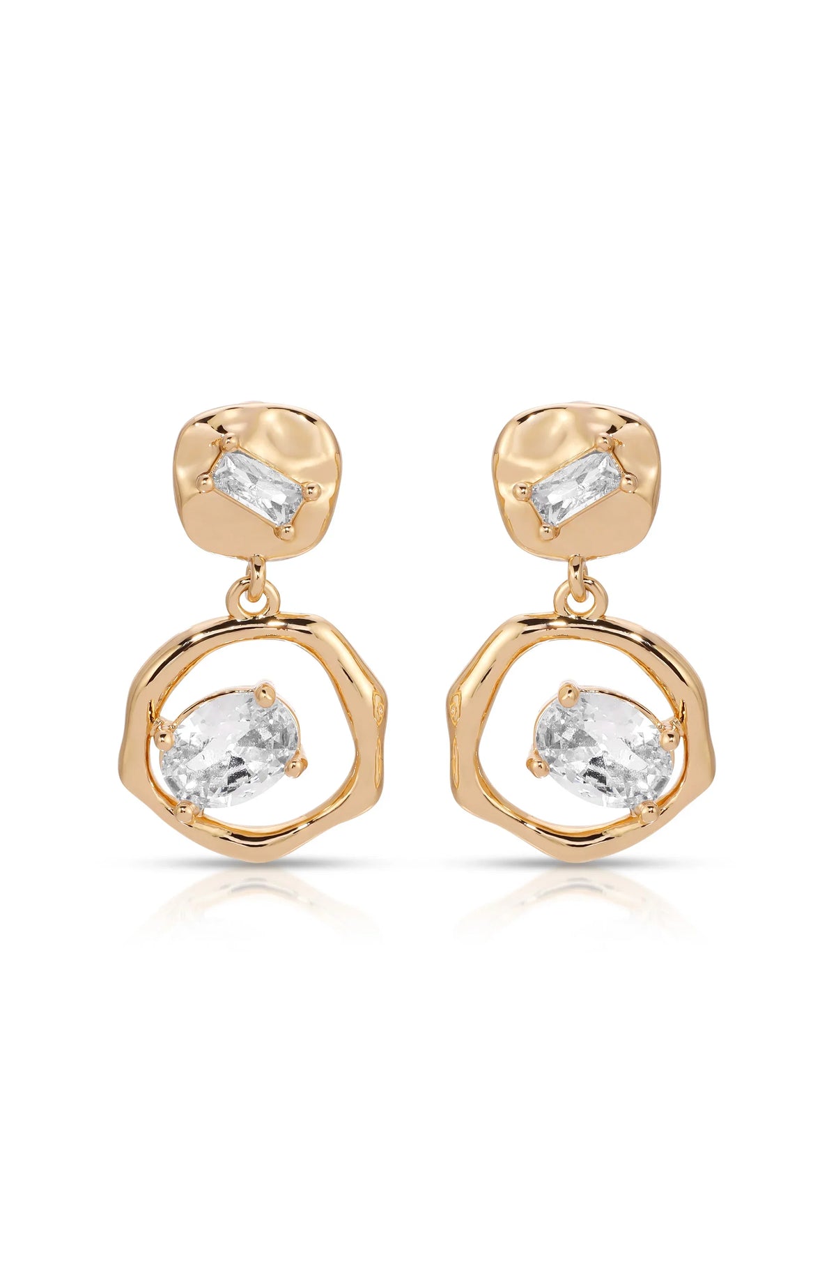 Organic Shape Crystal Earrings