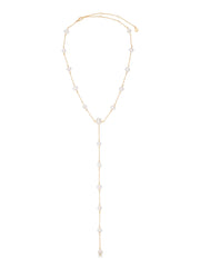 Dripping Pearl Lariat Necklace