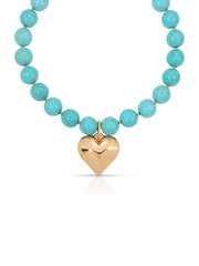 Luck and Love Turquoise Heart Necklace