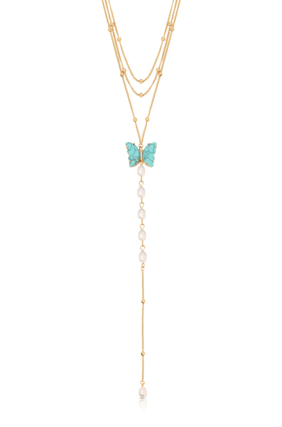 Turquoise Butterfly Lariat
