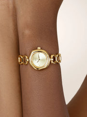 Open Circle Bracelet Watch in Gold