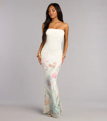 Jenna Floral Bead Mermaid Formal Dress